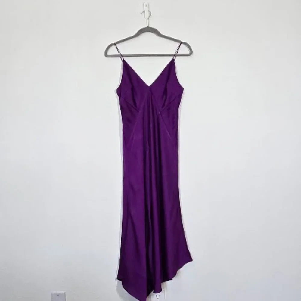 KEEPSAKE the label  Infinity Midi Dress grape in grape asymmetric hem Sz S - Picture 8 of 11